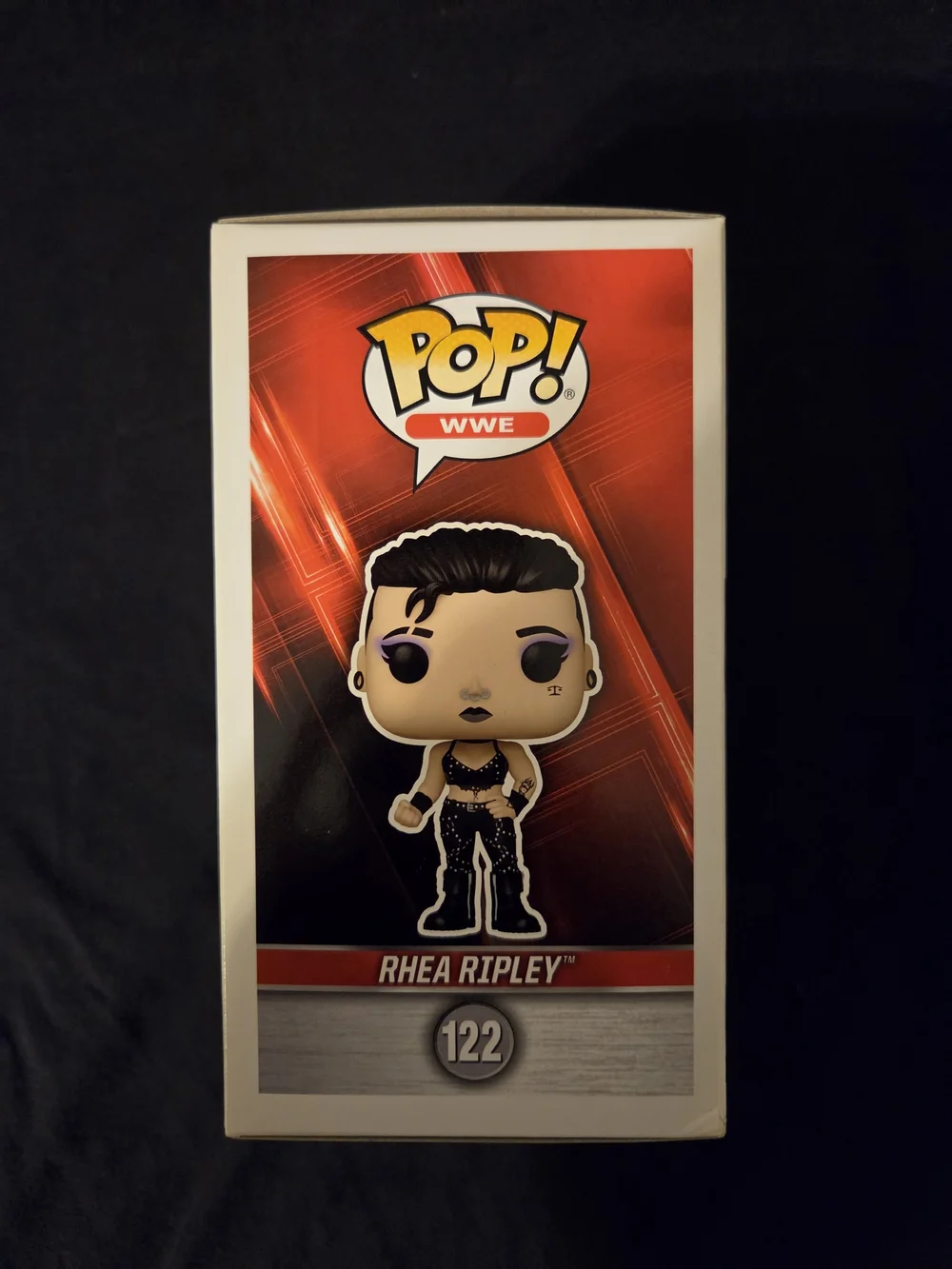 Funko Pop! WWE Rhea Ripley #122 Vinyl Figure - Black & Purple - Picture 2 of 5